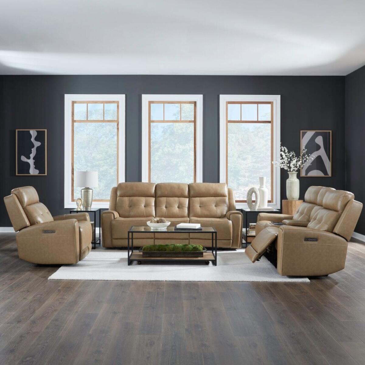 caa8af85749ffe92046e9c67b6ed3104 Carrington Sofa w/ Loveseat & Recliner - Image 1