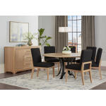 Crafted Cherry Dining by Ben & Erin Napier UPH SIDE CHAIR BLACK FABRIC Chairs & Benches Bleached 12
