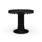 Scalloped Round Bistro Table W/ Tempered Glass