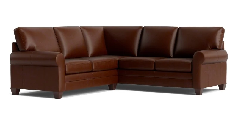 cb85277db3b52220f558bd626d6e491c Carolina Leather L-Shaped Roll Arm Sectional - Image 1