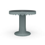 Scalloped Round Bistro Table W/ Tempered Glass