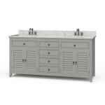 Shutter Double Vanity W/ Sink & Marble Top