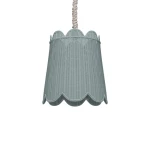 Scalloped Rattan Pendant Lighting Blue 14