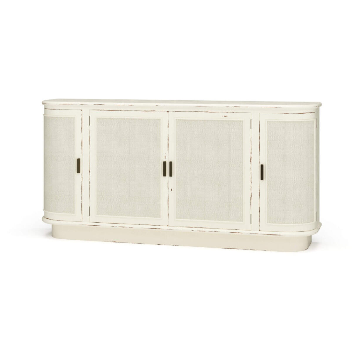 cbe644a3b1d7d60bd463cc72f8c0a961 Dakota Oval 4 Door Sideboard W/ Rattan Panels - Image 1