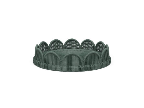 Scalloped Round Rattan Tray Accessories Accessories