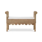 Newport Scalloped Rattan Bench - Image 6