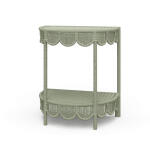 Scalloped Half Round Rattan Side Table - Image 3