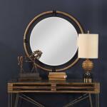 Melville Round Mirror Mirrors Black & Brown 14