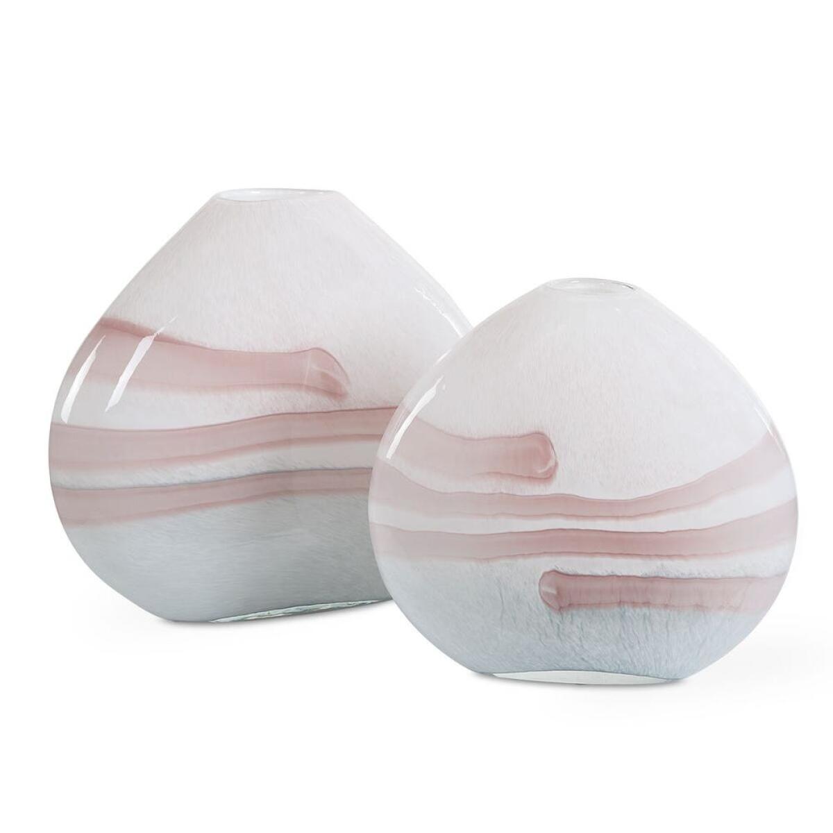 cc638f178bc7fae24aa39c3ebc3f6e54 Blush Swirl, Vases, S/2 - Image 1
