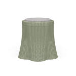 Newport Rattan Round Small Ottoman W/ Cushion - Image 3