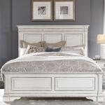 Abbey Park King Panel Bed Beds Antique White & Weathered Brown 15