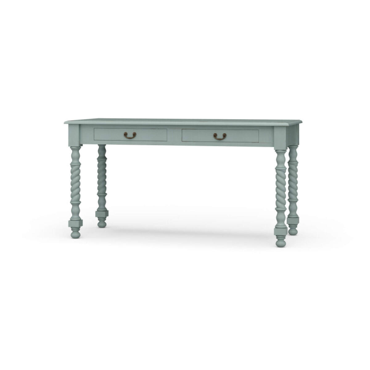 Console Desk W/ Barley Twist Leg Desks Blue 2 Console Desk W/ Barley Twist Leg Desks Blue 2