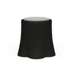 Newport Rattan Round Small Ottoman W/ Cushion Ottomans & Poufs Bramble 16