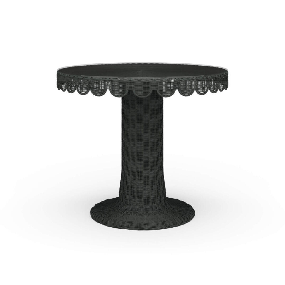 Scalloped Round Bistro Table W/ Tempered Glass Dining Tables Bramble 2 Scalloped Round Bistro Table W/ Tempered Glass Dining Tables Bramble 2