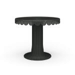 Scalloped Round Bistro Table W/ Tempered Glass Dining Tables Bramble 25