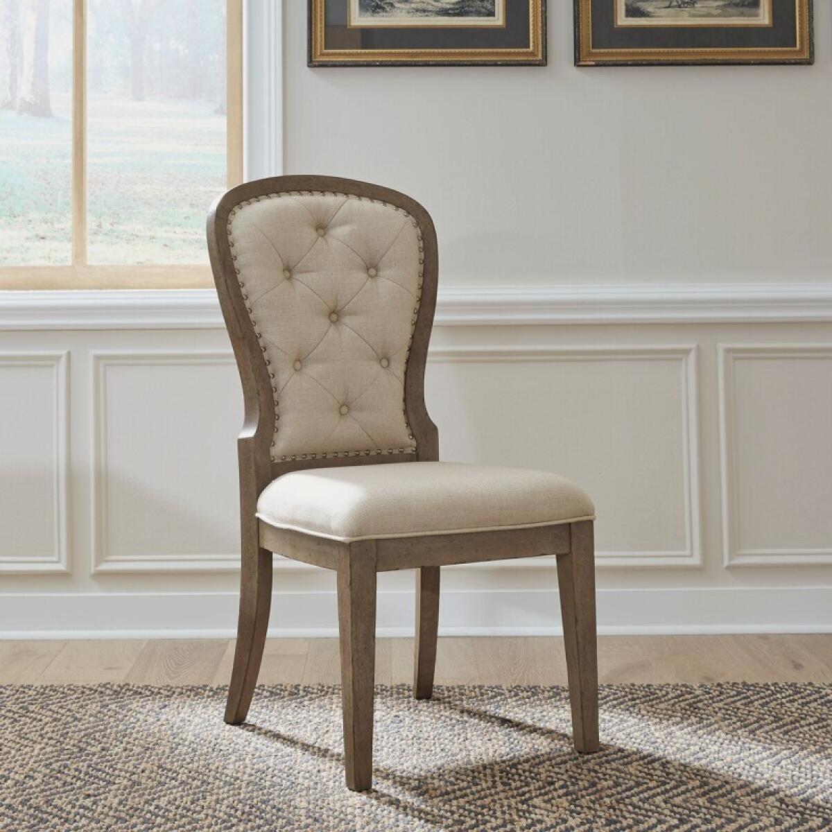 cdeb62b87866d5cb5ae573f6bde65c53 Americana Farmhouse Uph Tufted Back Side Chair - Image 1