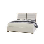 Crafted Oak by Ben & Erin Napier Erin's Upholstered Bed - White Fabric - Image 3