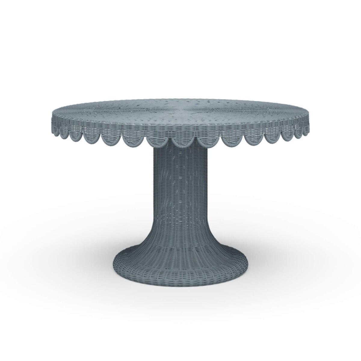 cf094c67f33aca1d8db07be31f459ec3 Scalloped Round Rattan Dining Table 48'' - Image 1