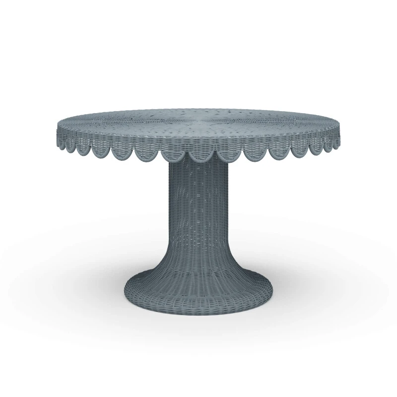 cf094c67f33aca1d8db07be31f459ec3 Scalloped Round Rattan Dining Table 48'' - Image 1