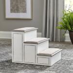 Magnolia Manor Console Swivel Stool Barstools Antique White & Weathered Bark 20