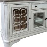 Magnolia Manor Entertainment TV Stand Entertainment Stands Antique White & Weathered Bark 22