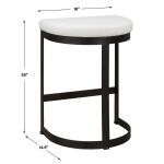 Ivanna Counter Stool, Black - White - Image 10