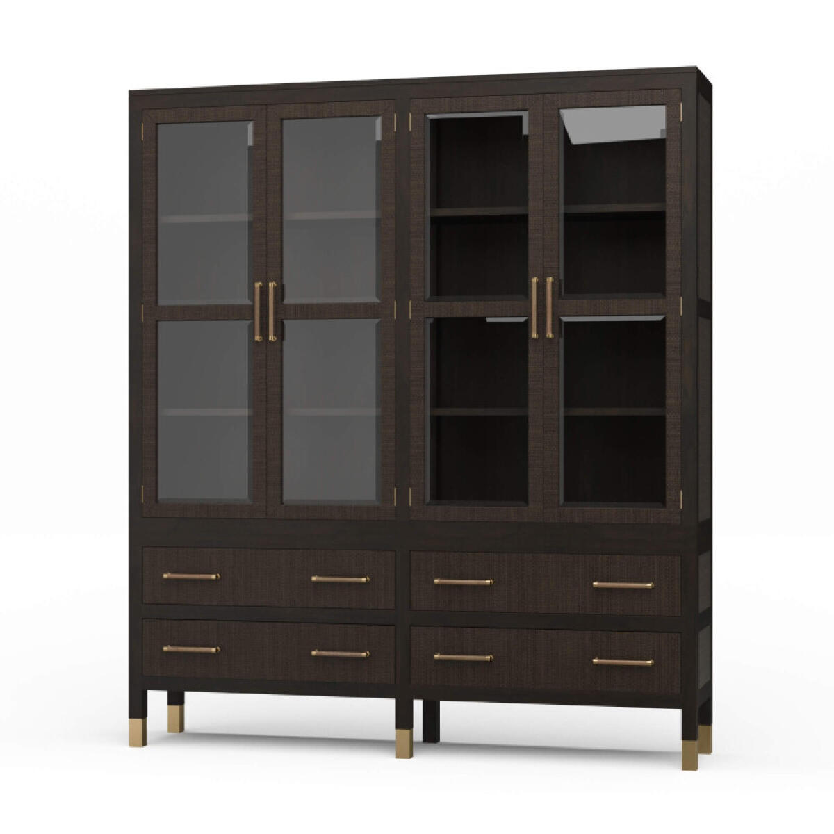 cf22146a241c2078fb005d05d7b2ff2b Kagu 4 Door Tall Cabinet W/ Premium Rattan - Image 1