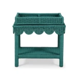Scallop Rattan Side Table W/ Tray - Image 6