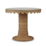 Scalloped Round Bistro Table W/ Tempered Glass Dining Tables Bramble 17