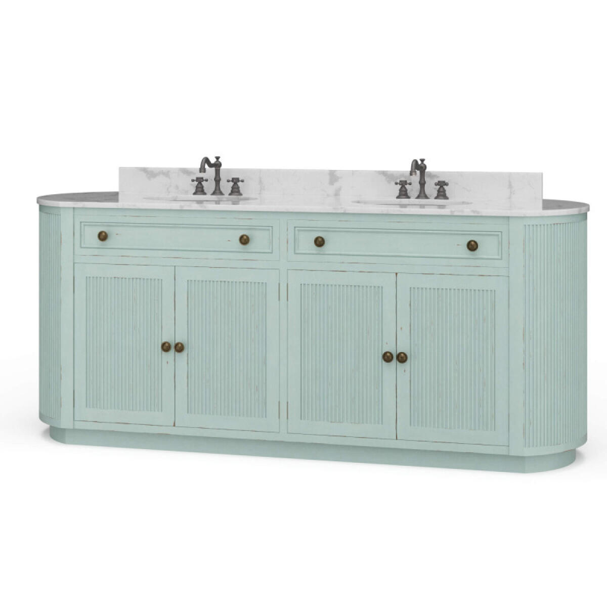 cf8d0123ba3a5aa1287c09384b015f4c Kraton Oval Double Vanity W/ Sink & Marble Top - Image 1