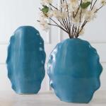 Ruffled Feathers Vases, Blue, S/2 - Image 5