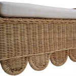 Newport Scalloped Rattan Bench - Image 11