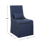 Coley Armless Chair, Denim - Image 10