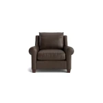Ellery Leather Roll Arm Chair