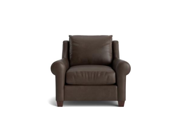 Ellery Leather Roll Arm Chair Chairs Bassett Furniture