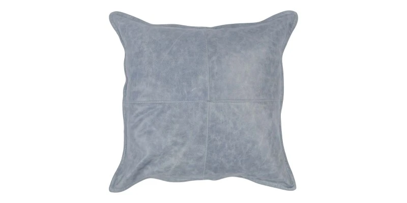 d0cf6f8535805b7387b80470b598b53e Dumont Leather Sea Fog Blue Square Pillow Cover + Insert - Image 1