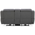 Chapman Loveseat w/ Console P2 & ZG Loveseats Aline Blue Gray Leather 21