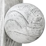 Cyra Wood Round Mirror, Aged Ivory - Image 3