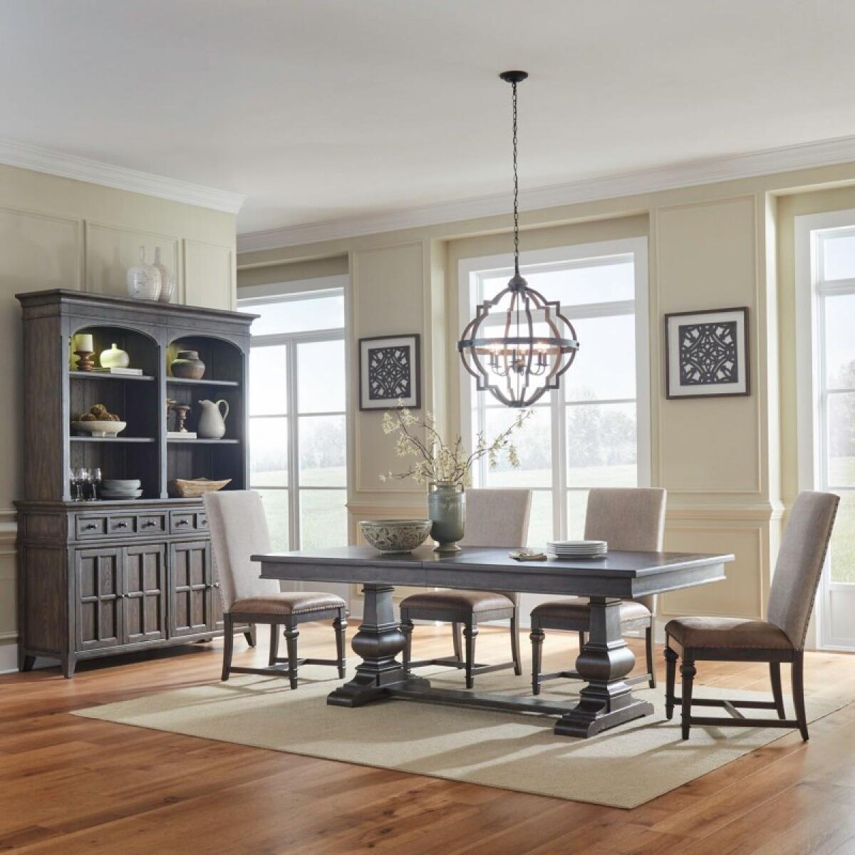 d1a8352bb1b72b78a80f3b982044e522 Paradise Valley Opt 5 Piece Trestle Table Set - Image 1