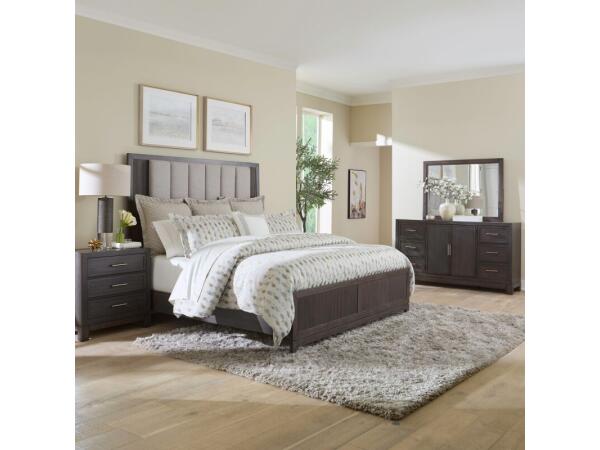 Modern Edge King Uph Bed, Dresser & Mirror, Night Stand Bedroom Sets Bedroom Sets