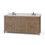Shutter Double Vanity W/ Sink & Marble Top