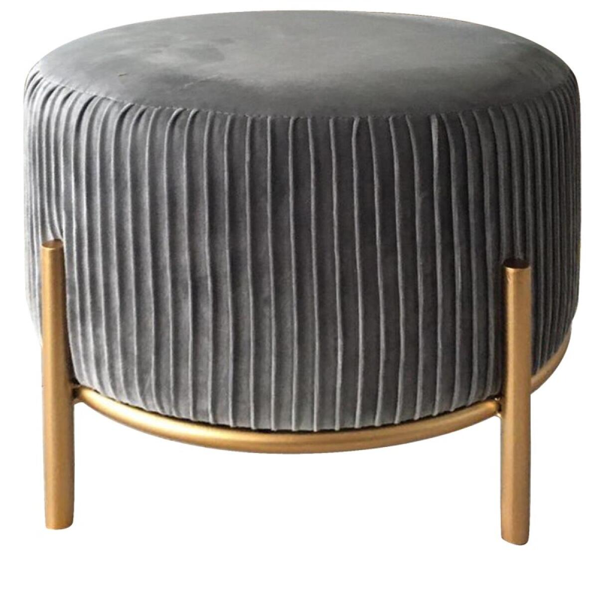 Bennington Round Grey Velvet Foot Stool Ottoman Ottomans & Poufs Crestview Collection 2 Bennington Round Grey Velvet Foot Stool Ottoman Ottomans & Poufs Crestview Collection 2