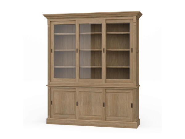 Hudson 88” Bookcase W/ 3 Sliding Doors Bookcases Bookcases
