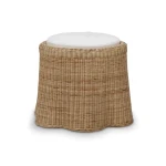 Newport Rattan Round Small Ottoman W/ Cushion - Image 5