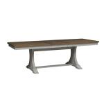 Farmhouse Reimagined Trestle Table Dining Tables Antique White w/ Chestnut Tops 14