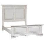 Abbey Park King Panel Bed, Dresser & Mirror, Chest Bedroom Sets Antique White & Weathered Brown 9