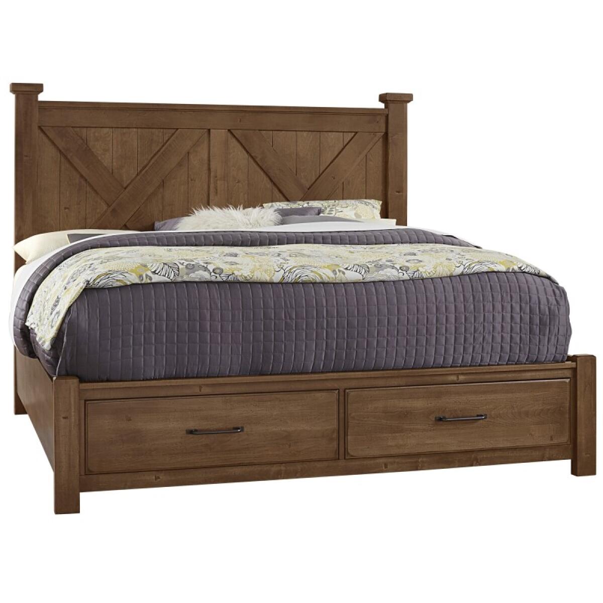 d4b2a1714422da2b159493060b7b0bfc Cool Rustic Cal King X Bed With Footboard Storage - Image 1