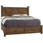 Cool Rustic Cal King X Bed With Footboard Storage