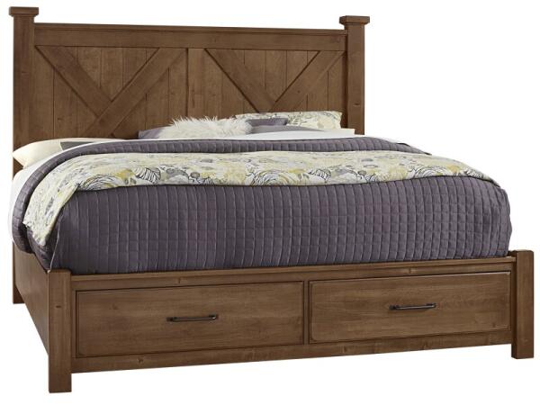 Cool Rustic Cal King X Bed With Footboard Storage Beds Amber