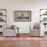 Corben Swivel Chair, Stone - Image 8